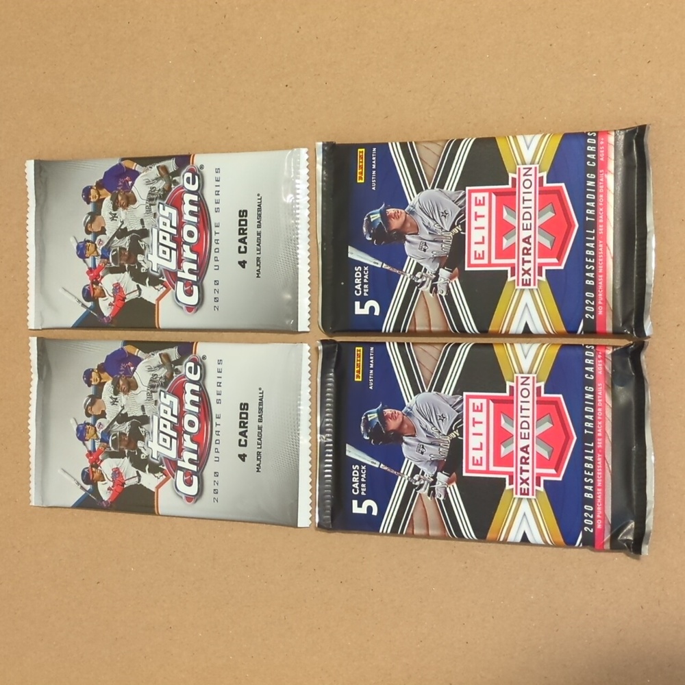 2020 Topps Chrome & Panini Elite Extra Edition Baseball Cards Packs